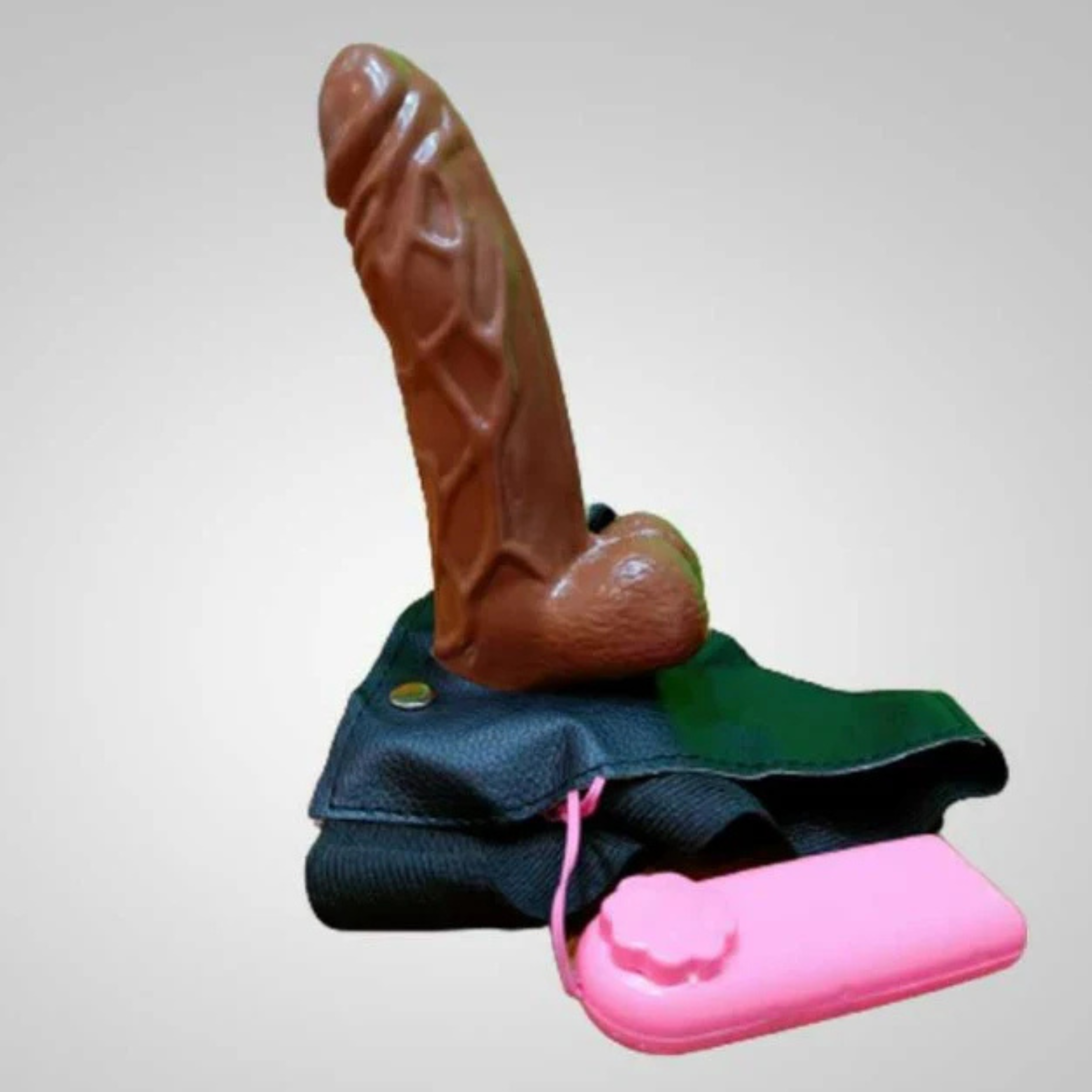 Brown Hollow Strap on With Vibration (2)